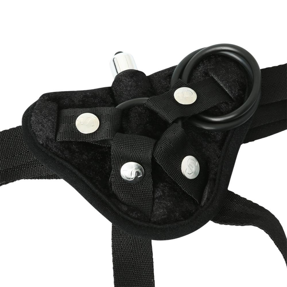 Vibrating Velvet Harness with Bullet