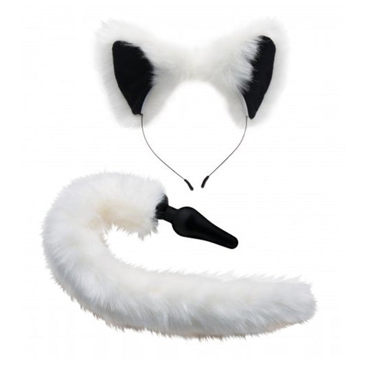 White Fox Tail and Ears Set