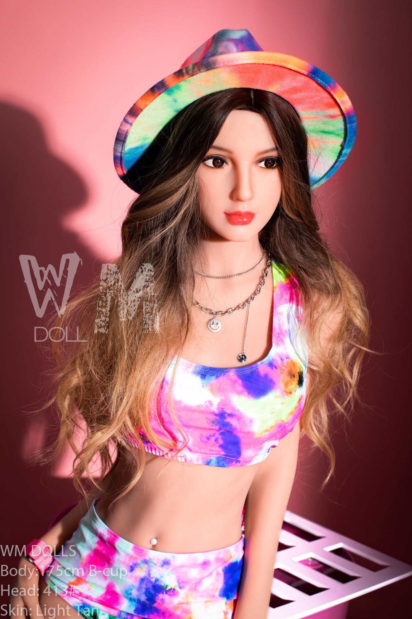 175cm/5ft9 B-cup  Curly Hair Cute TPE Sex Doll with #413 Head