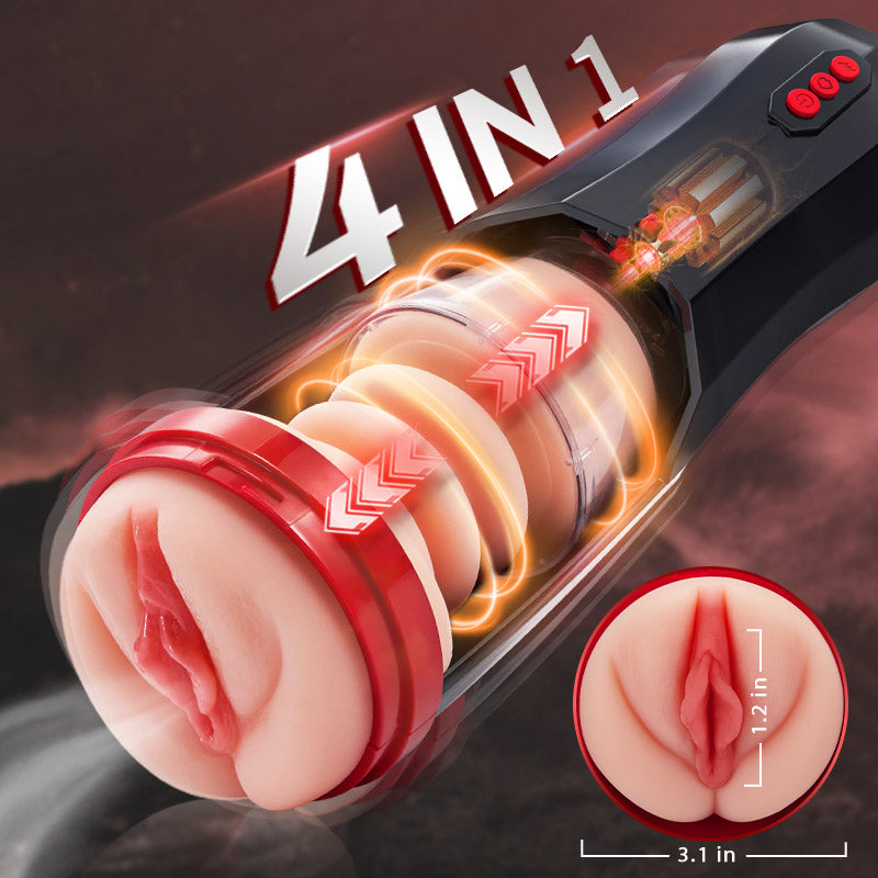 CLIMBER Saugen Vibrieren Stoßen Vokalisierung 4 IN 1 Cup Masturbator 