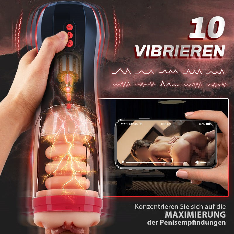 CLIMBER Saugen Vibrieren Stoßen Vokalisierung 4 IN 1 Cup Masturbator 