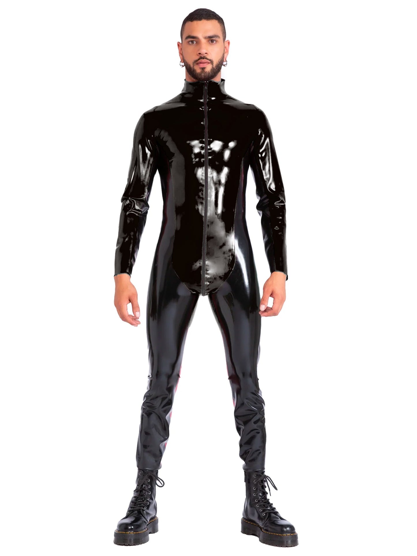Inferno Men's Latex/Rubber Catsuit in Black