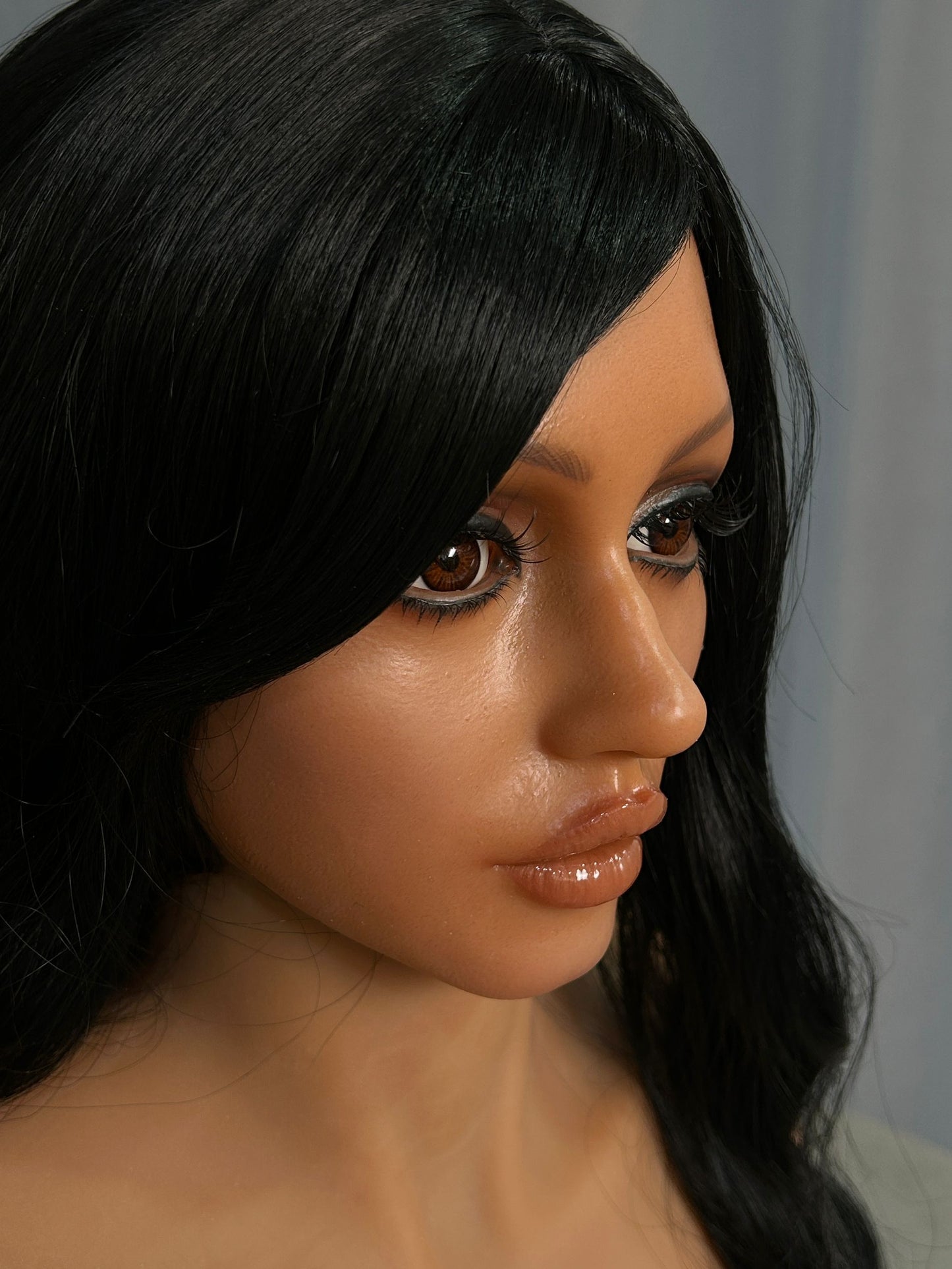 EU In Stock - 164cm/5ft5 H-Cup Silicone Head Black Sex Doll SG3 Ada - Dark Tanned