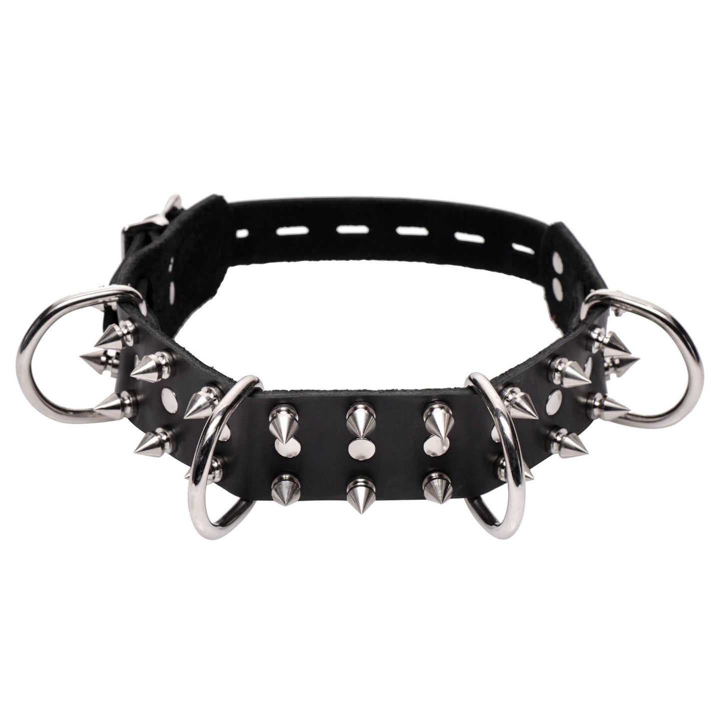 Hundehalsband aus Leder mit Spikes