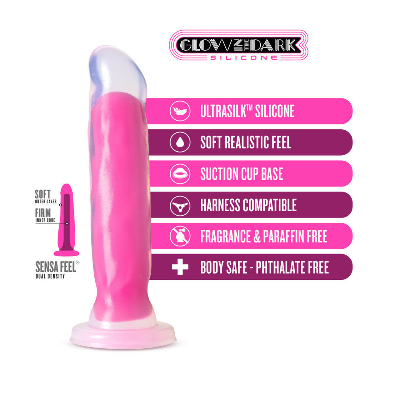 Marquee Glow in the Dark - 8" Dildo