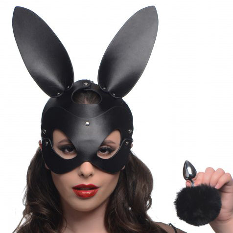 Ensemble de plug anal et de masque en forme de queue de lapin