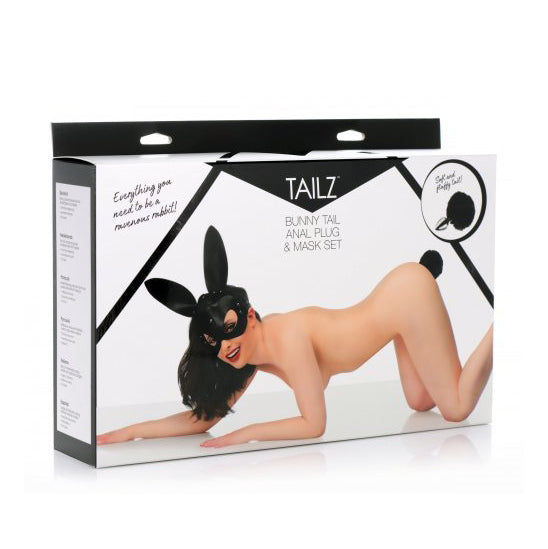 Bunny Tail Anal Plug and Mask Set