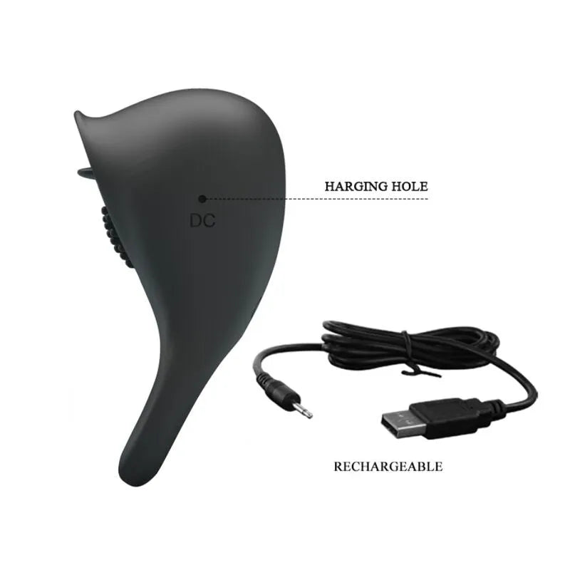 Anneau Pénien En Silicone Rechargeable Avec Stimulateur Clitoridien