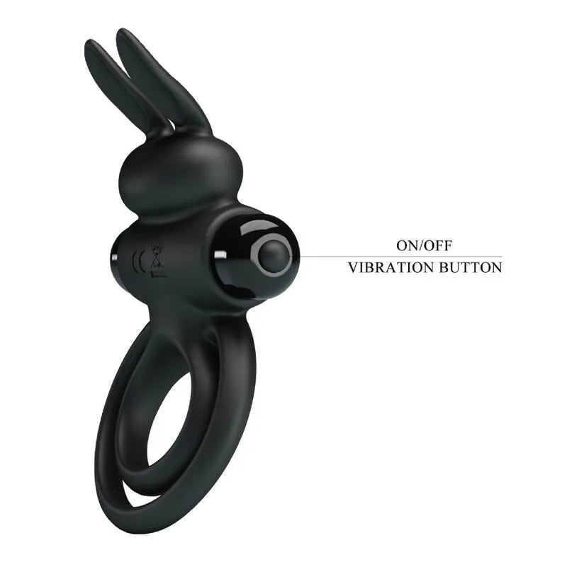 Anneau Pénien Silicone Vibrations Clitoridiennes Noir