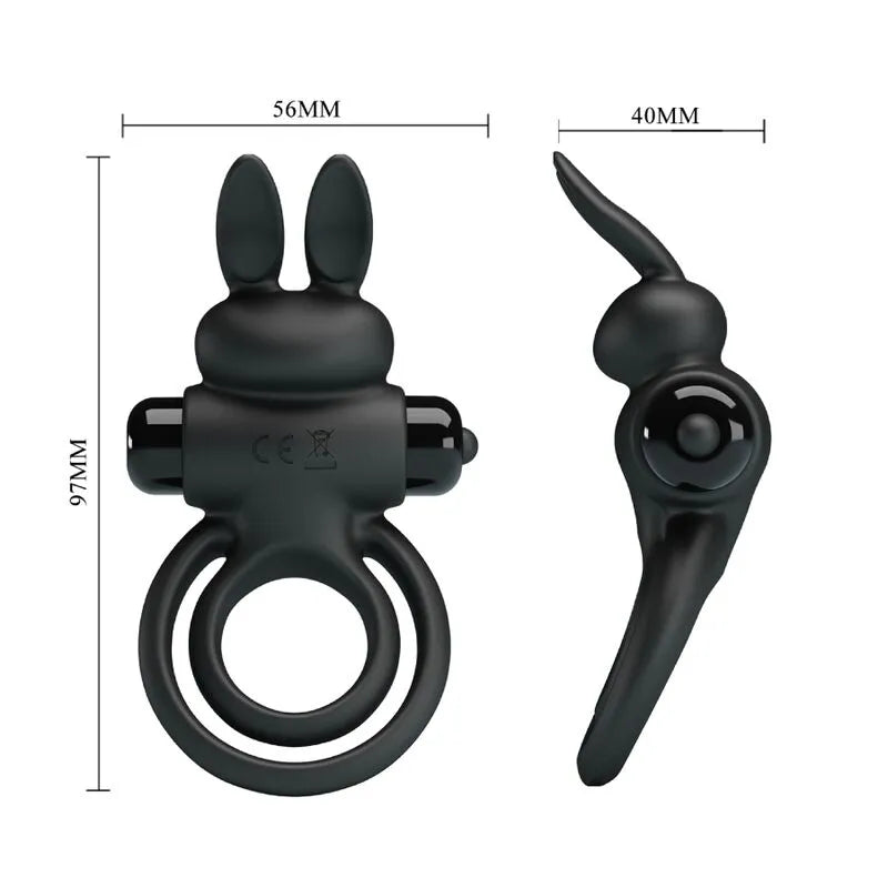 Anneau Pénien Silicone Vibrations Clitoridiennes Noir