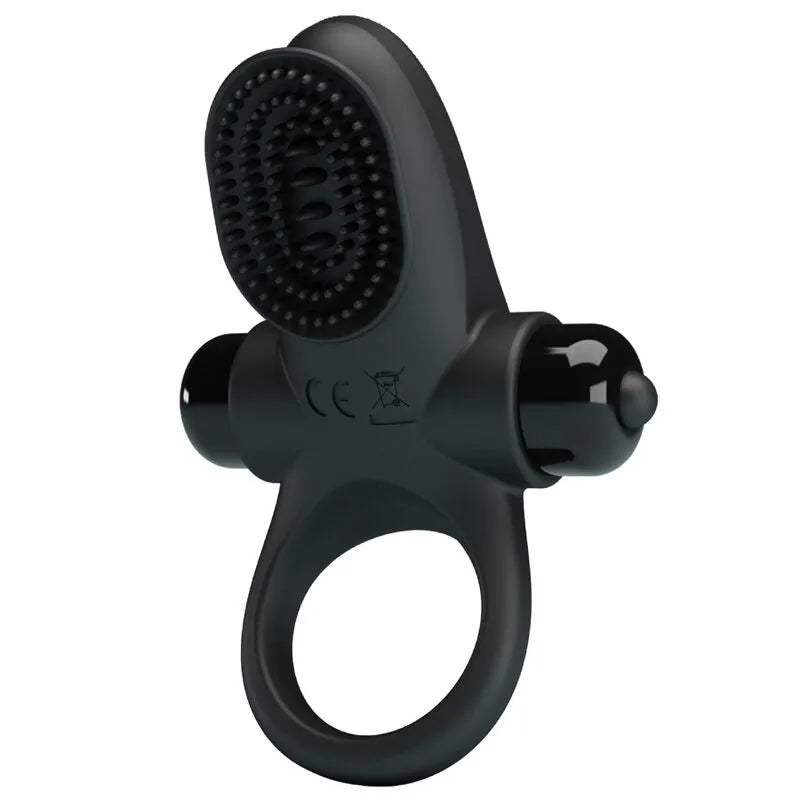 Anneau Pénien Vibrant En Silicone Noir