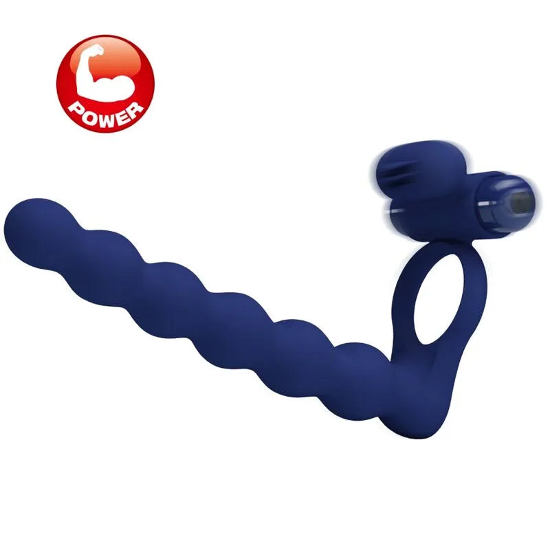 Anneau Pénien Vibrant Silicone Bleu 10 Fonctions