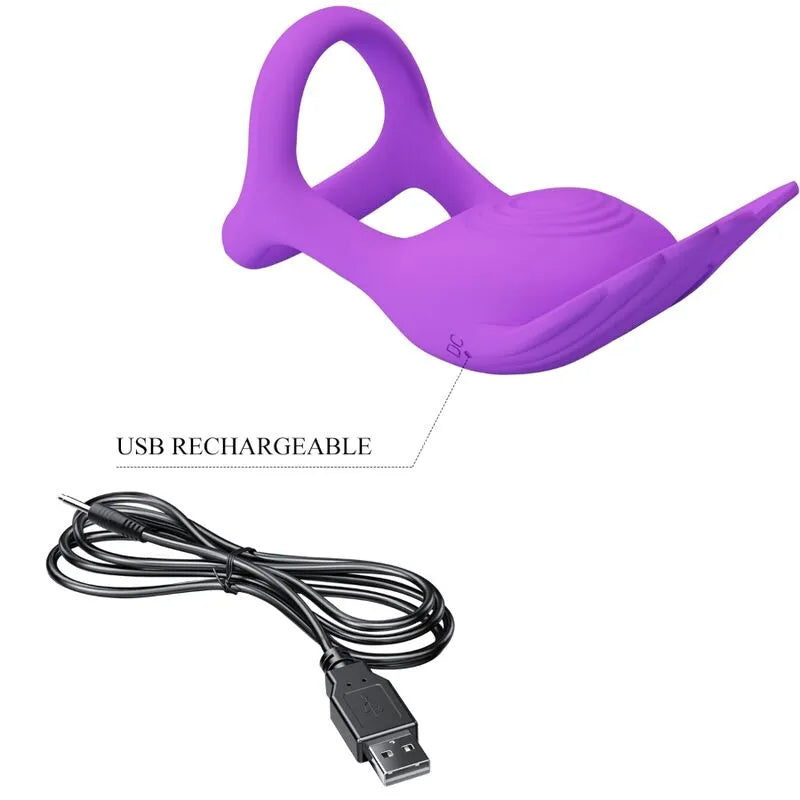 Anneau Pénien Vibrant Silicone Violet 7 Modi