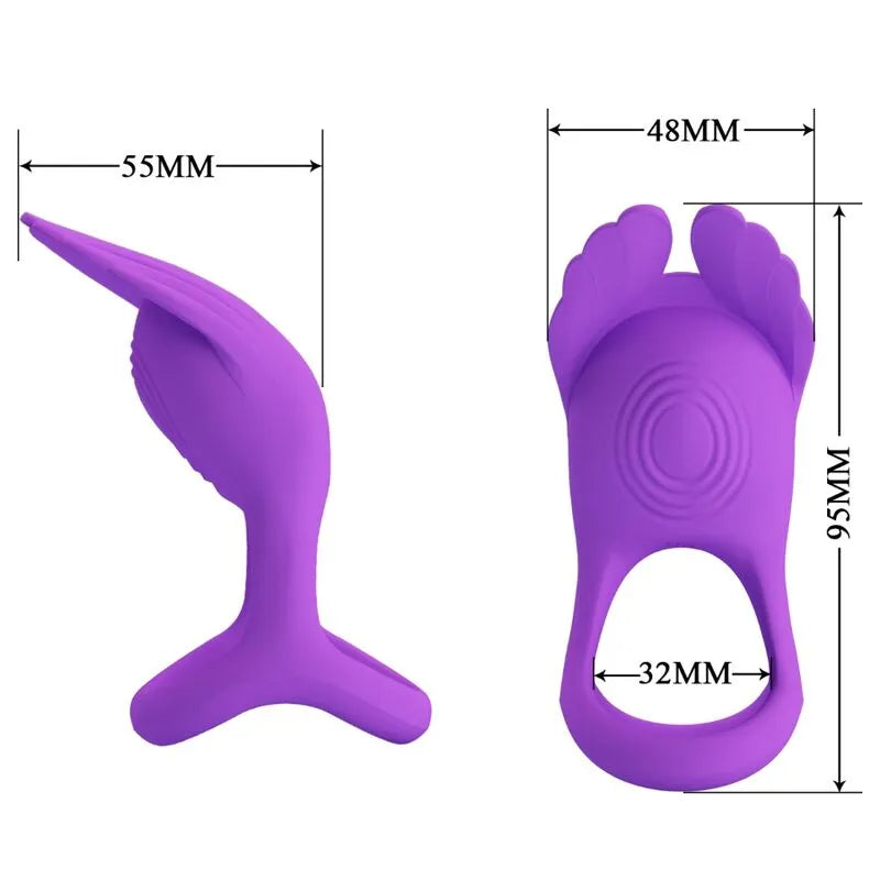 Anneau Pénien Vibrant Silicone Violet 7 Modi