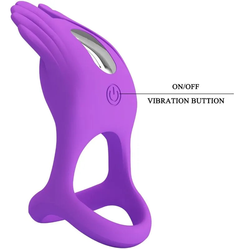 Anneau Pénien Vibrant Silicone Violet 7 Modi