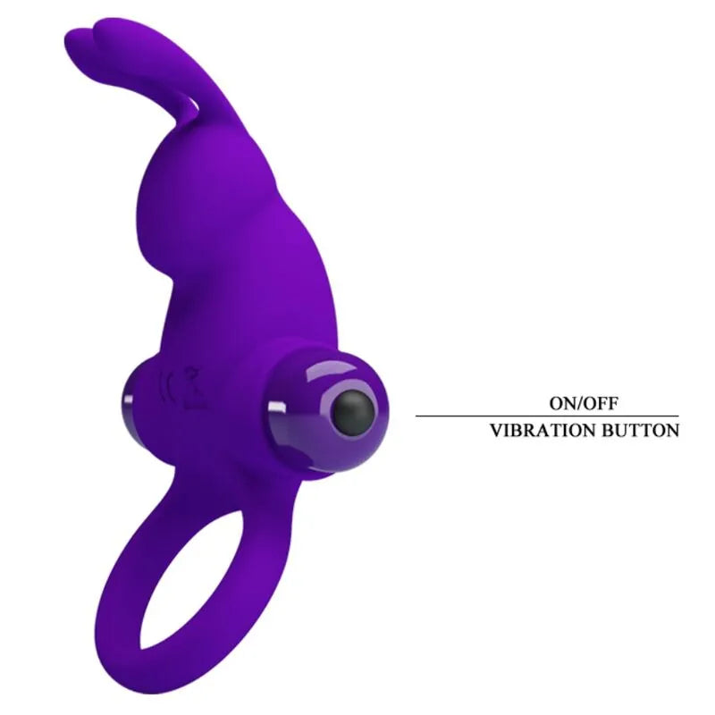 Anneau Vibrant En Silicone Violet 10 Fonctions