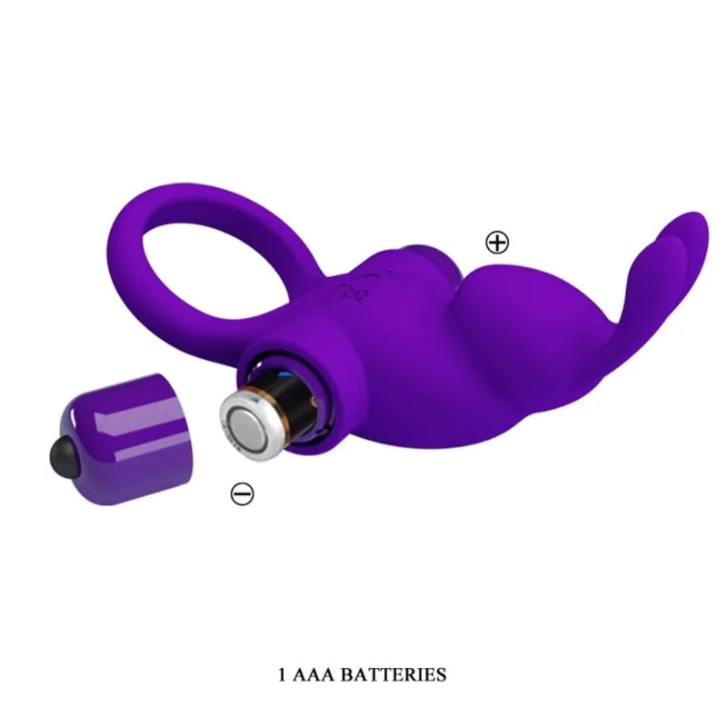 Anneau Vibrant En Silicone Violet 10 Fonctions