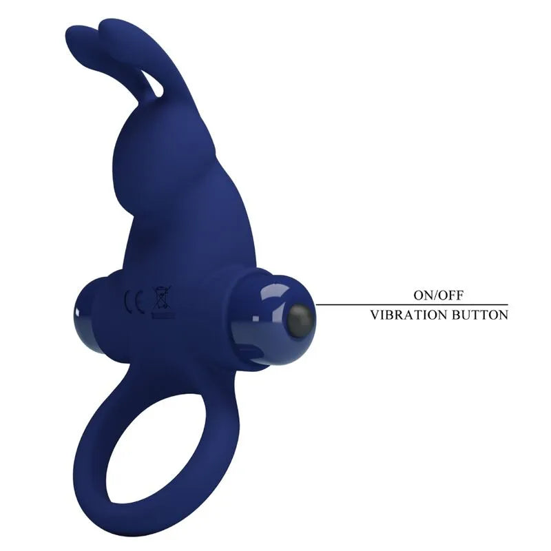 Anneau Vibrant Silicone Bleu 10 Vibrations