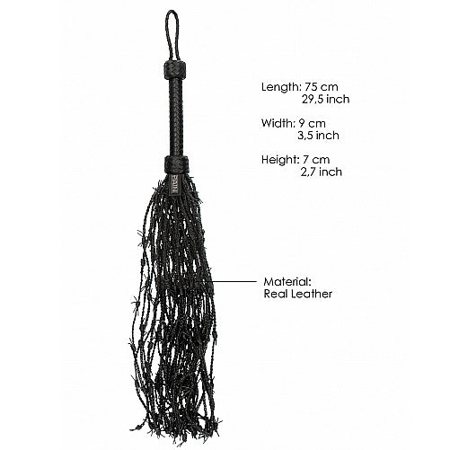 Aïe fouet en cuir et fil barbelé