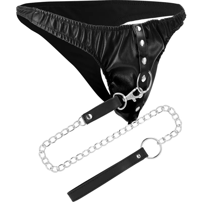 Bracelet Bdsm Cuir Végétalien Chaîne Robuste