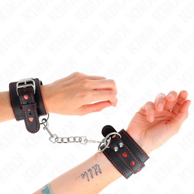 Bracelets Bdsm En Cuir Véritable Ajustables
