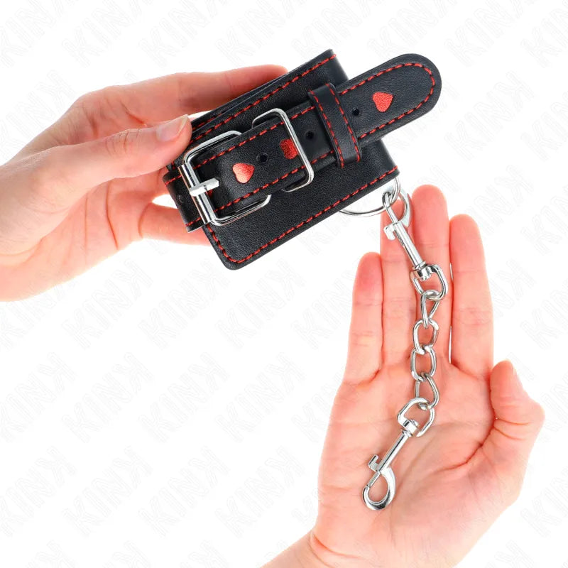 Bracelets Bdsm En Cuir Véritable Ajustables