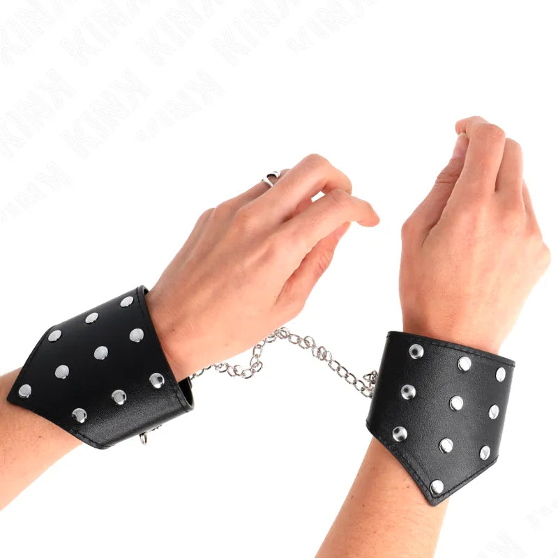 Bracelets BDSM cuir véritable ajustables élégants
