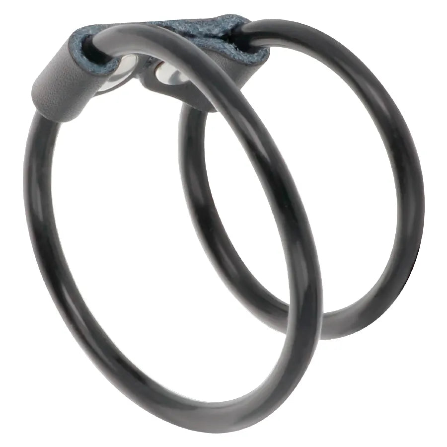 Cockring En Cuir Et Caoutchouc Pour Éjaculation Retardée