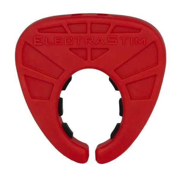 Cockring Silicone Électro-Stimulation Rouge Noir