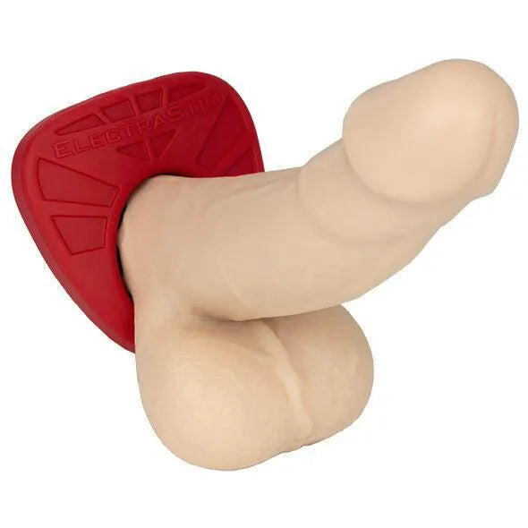 Cockring Silicone Électro-Stimulation Rouge Noir