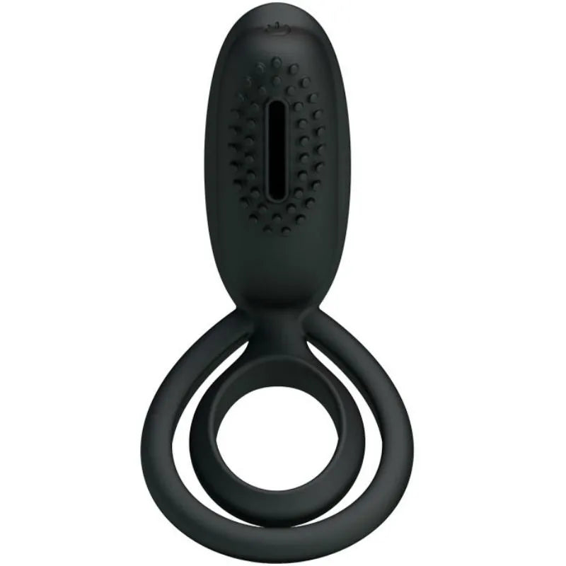 Cockring Silicone Noir Stimulation Clitoridienne Vibrante