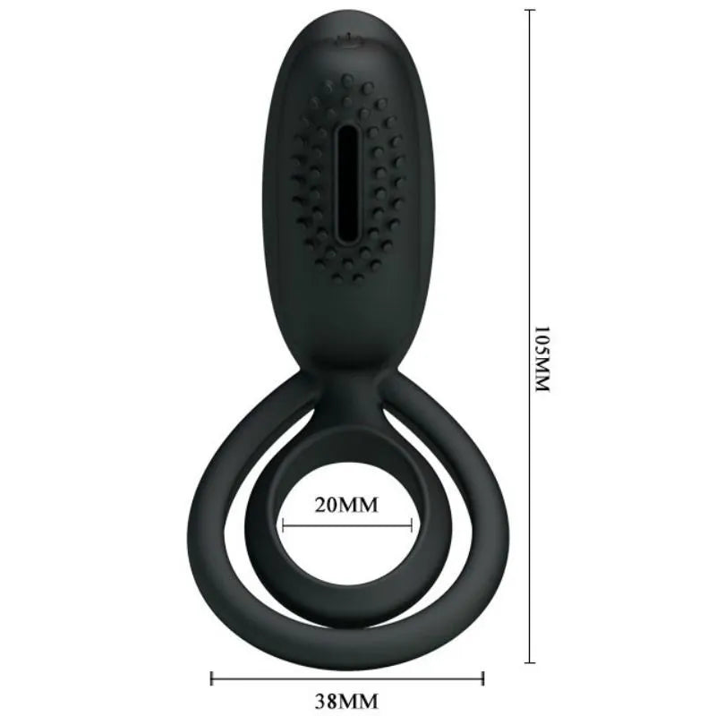 Cockring Silicone Noir Stimulation Clitoridienne Vibrante