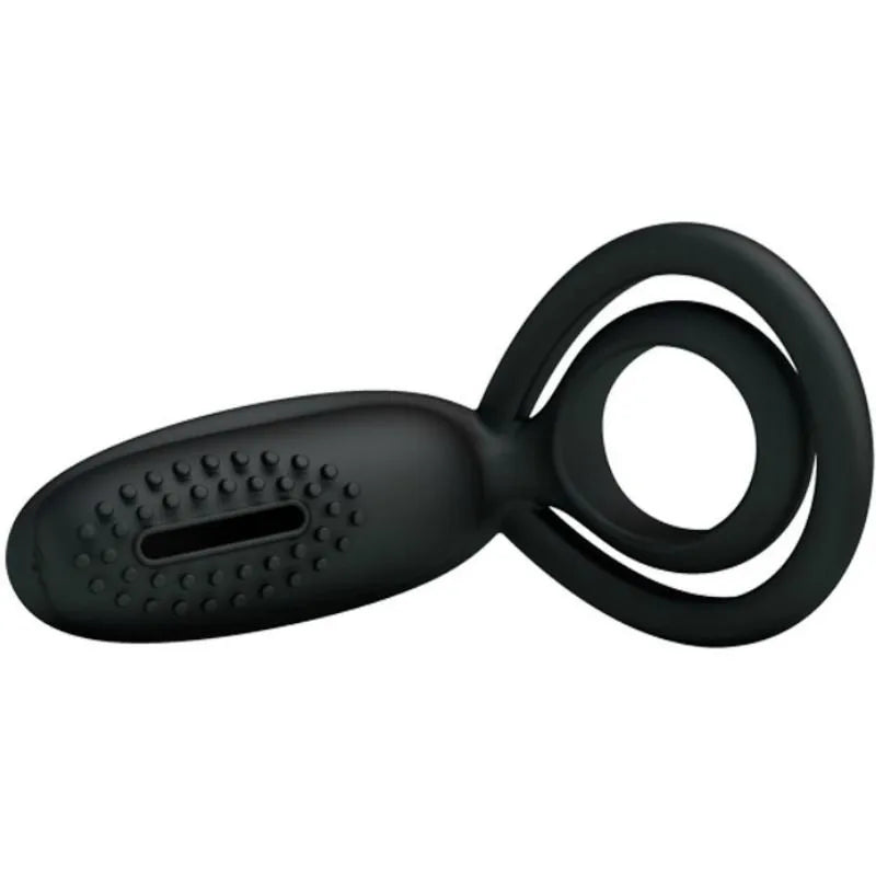 Cockring Silicone Noir Stimulation Clitoridienne Vibrante