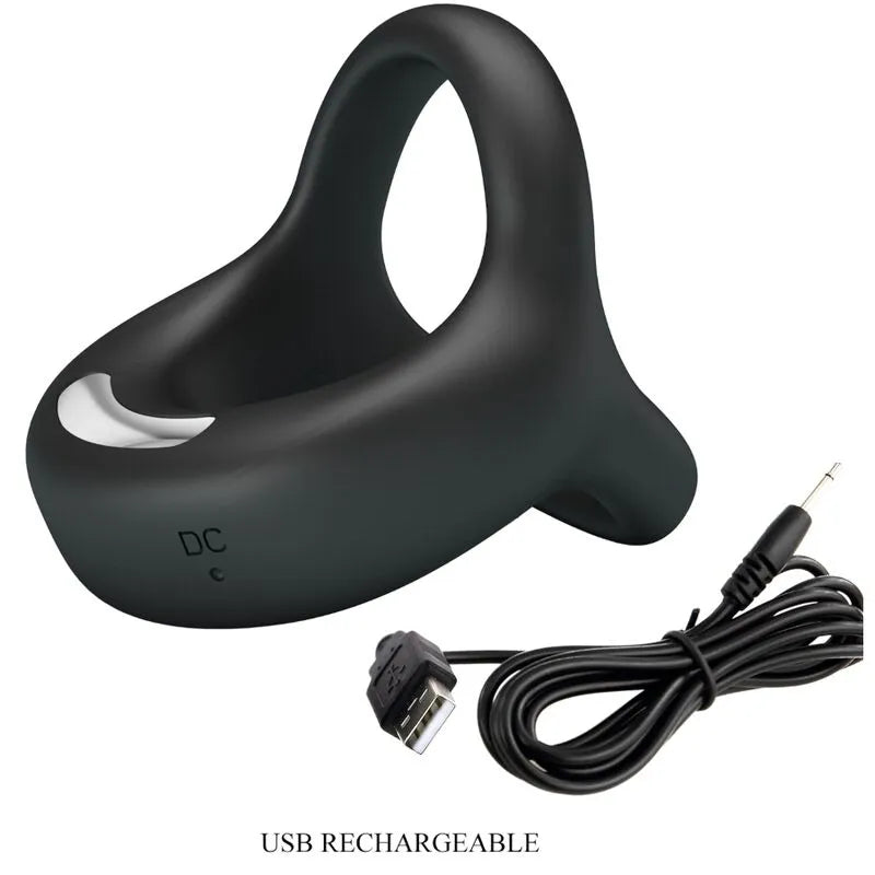 Cockring Silicone Noir Vibrations Rechargeables