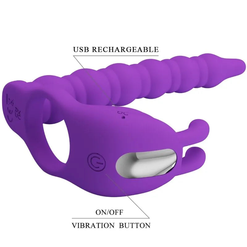 Cockring Vibrateur Prostatique Silicone Étanche Haute Qualité