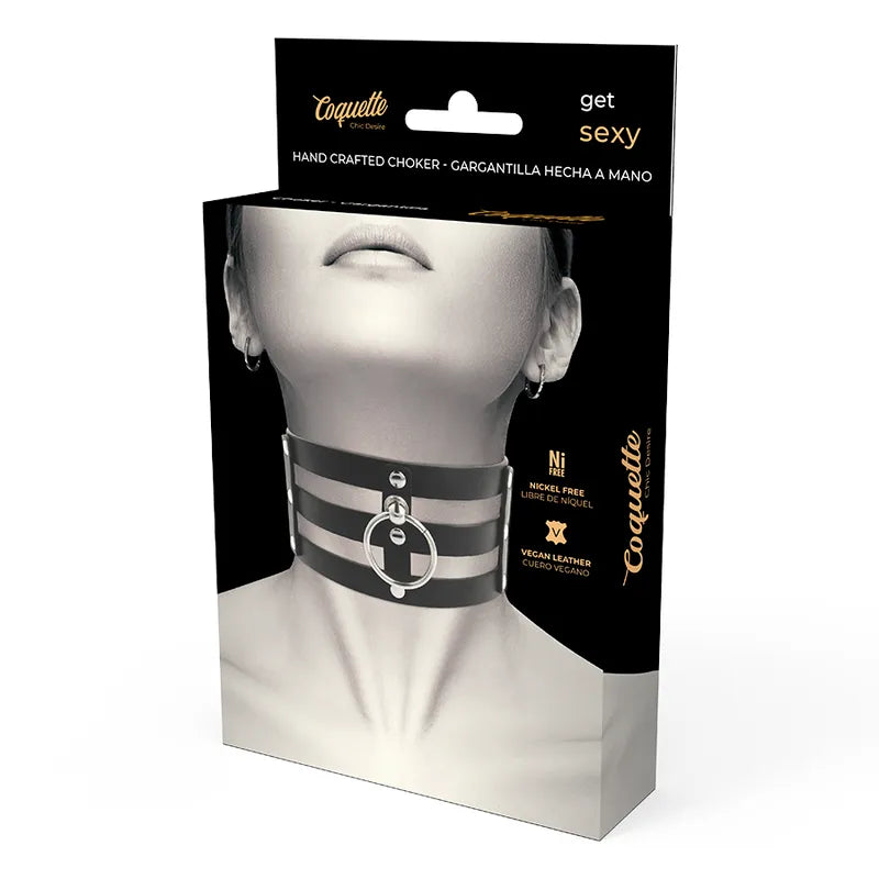 Collier Bdsm Cuir Végétalien Ajustable