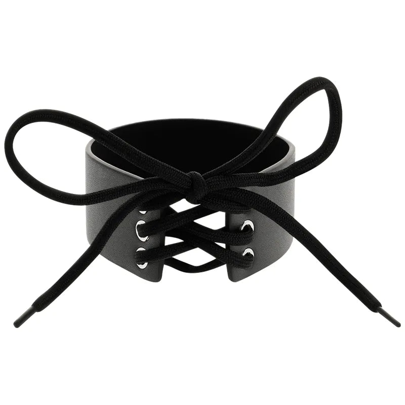 Collier Bdsm Cuir Végétalien Noir Ajustable