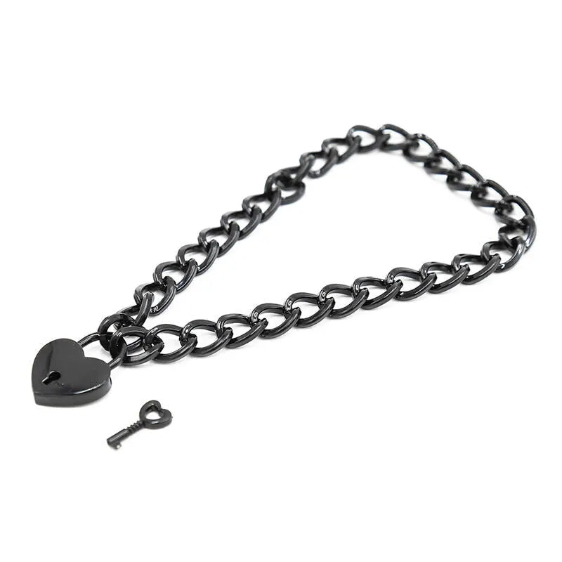 Collier Bdsm En Acier Inoxydable Avec Cadenas