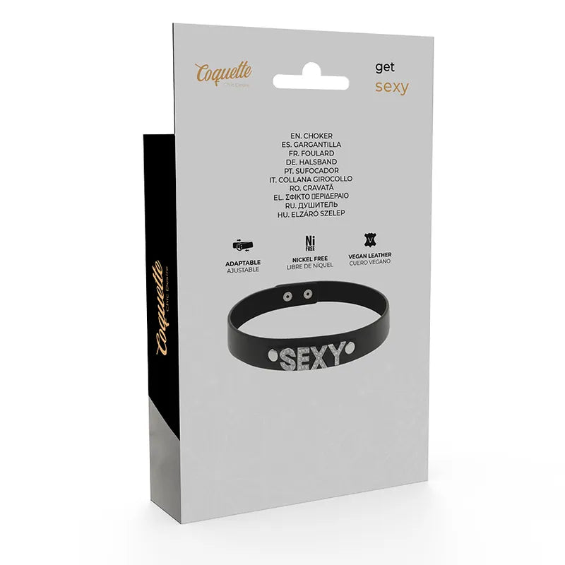 Collier Bdsm Noir Cuir Végétalien Ajustable