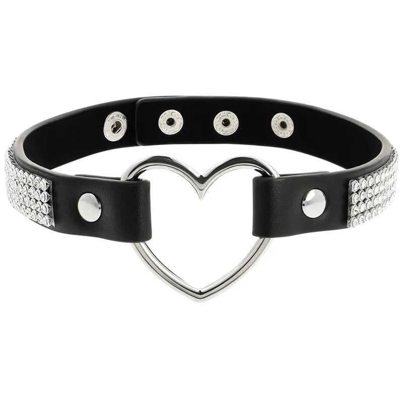 Collier Bdsm Réglable Cuir Vegan Noir