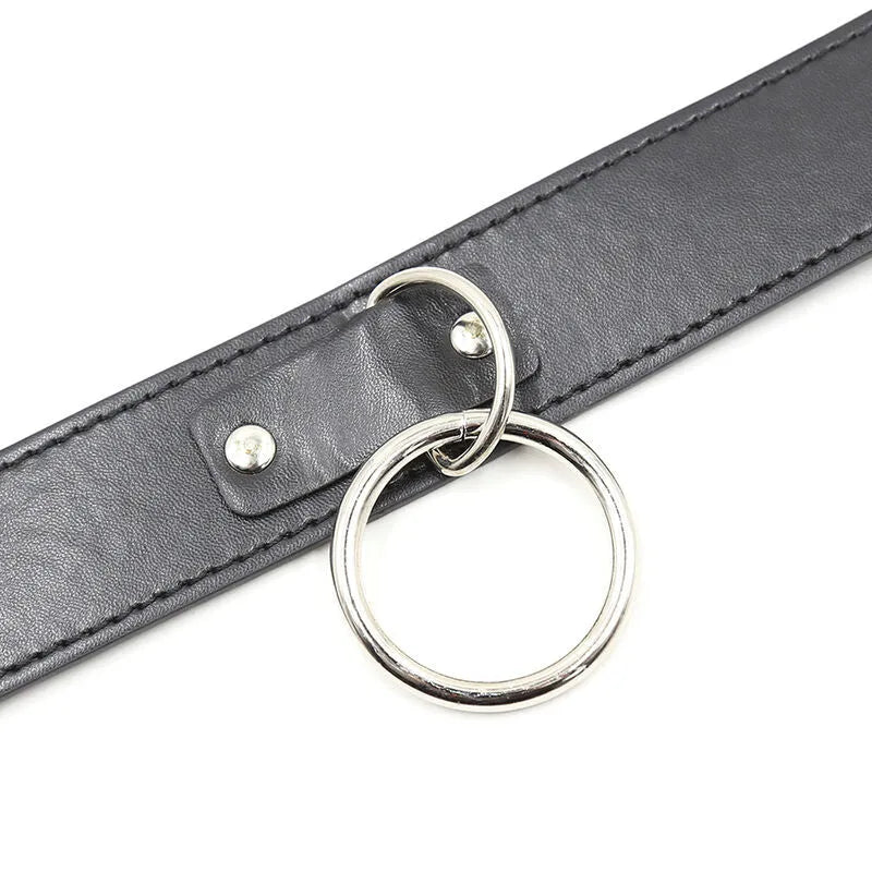 Collier De Bondage Ajustable En Simili Cuir