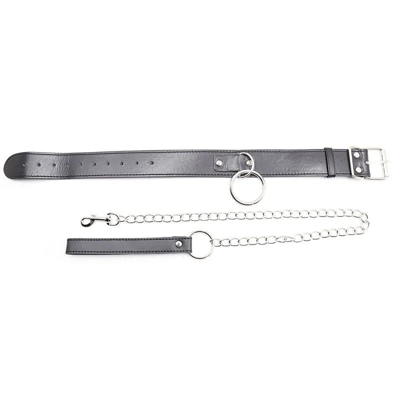 Collier De Bondage Ajustable En Simili Cuir