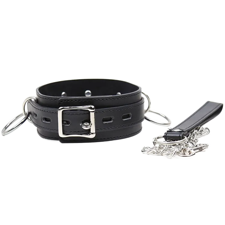 Collier Laisse Fétiche Simili Cuir Ajustable