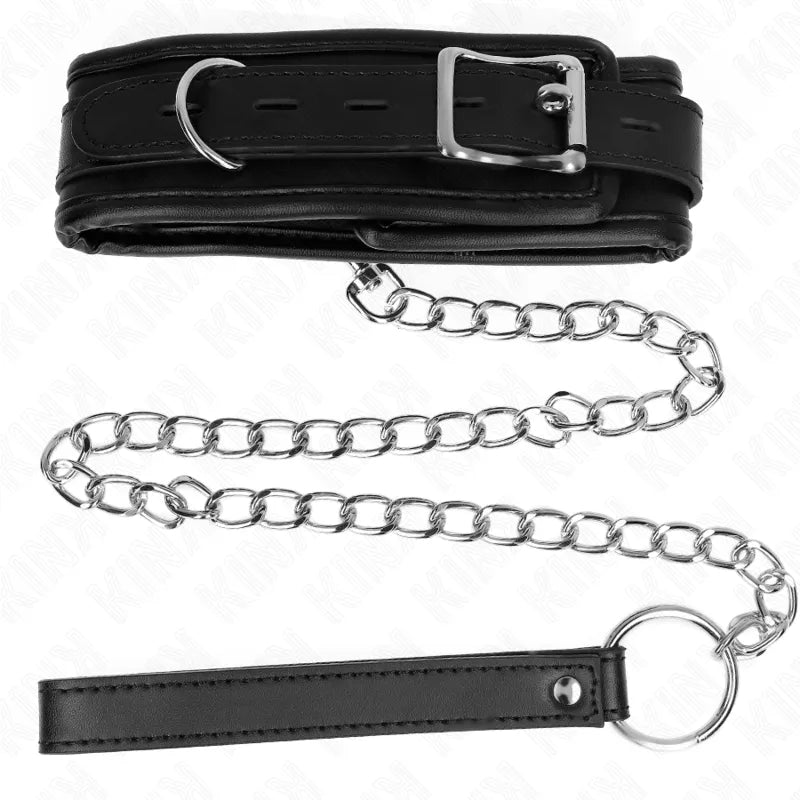 Collier cuir BDSM élégant et résistant kinque boutique en ligne