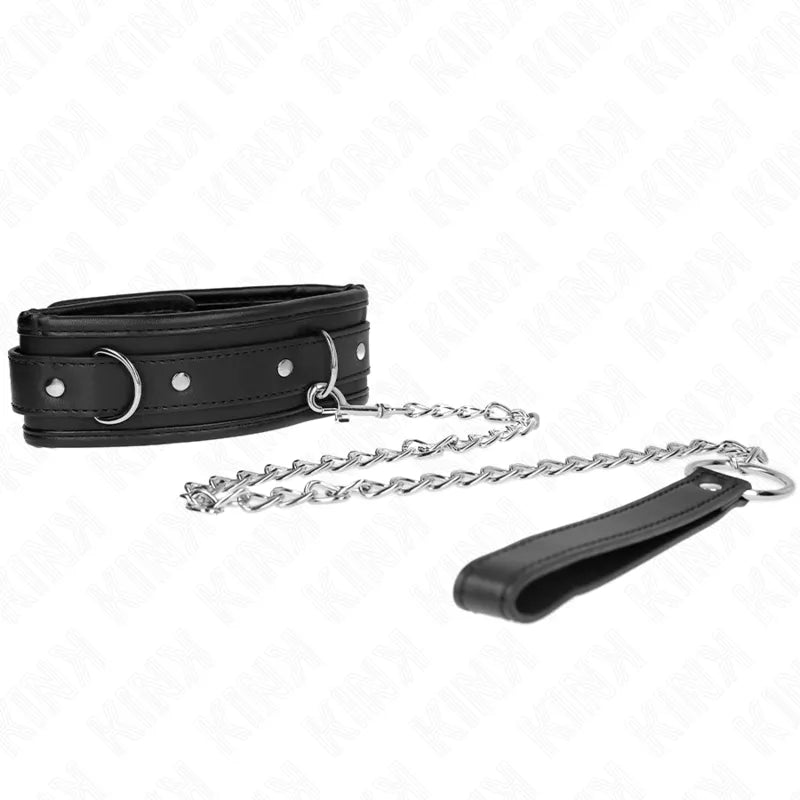 Collier cuir BDSM élégant et résistant kinque boutique en ligne
