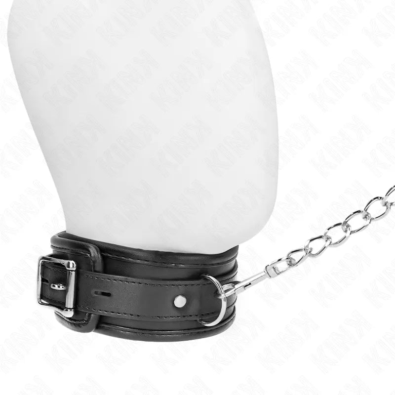 Collier cuir BDSM élégant et résistant kinque boutique en ligne