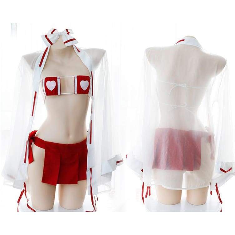 Süße japanische Kimono Hexe Uniform exotische sexy Dessous Set