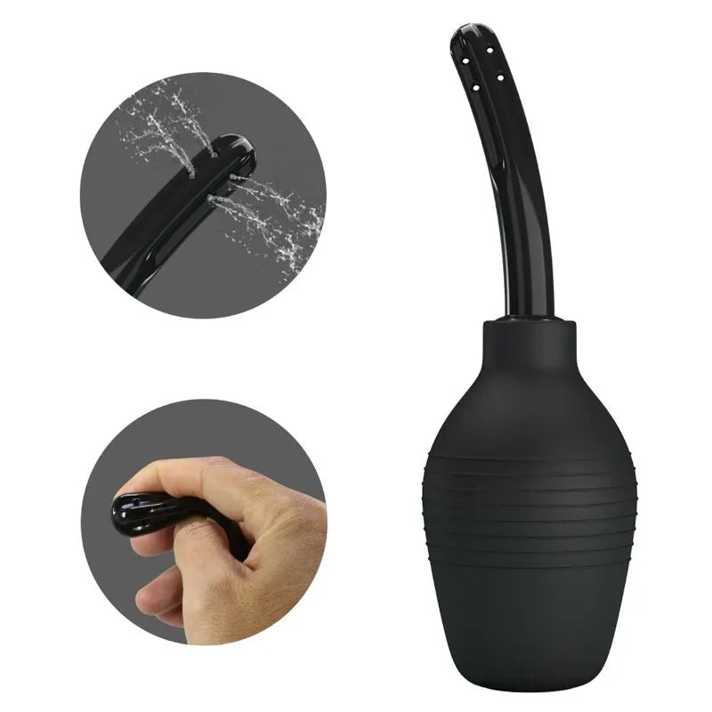 Douche Anale En Silicone Noire Rechargeable