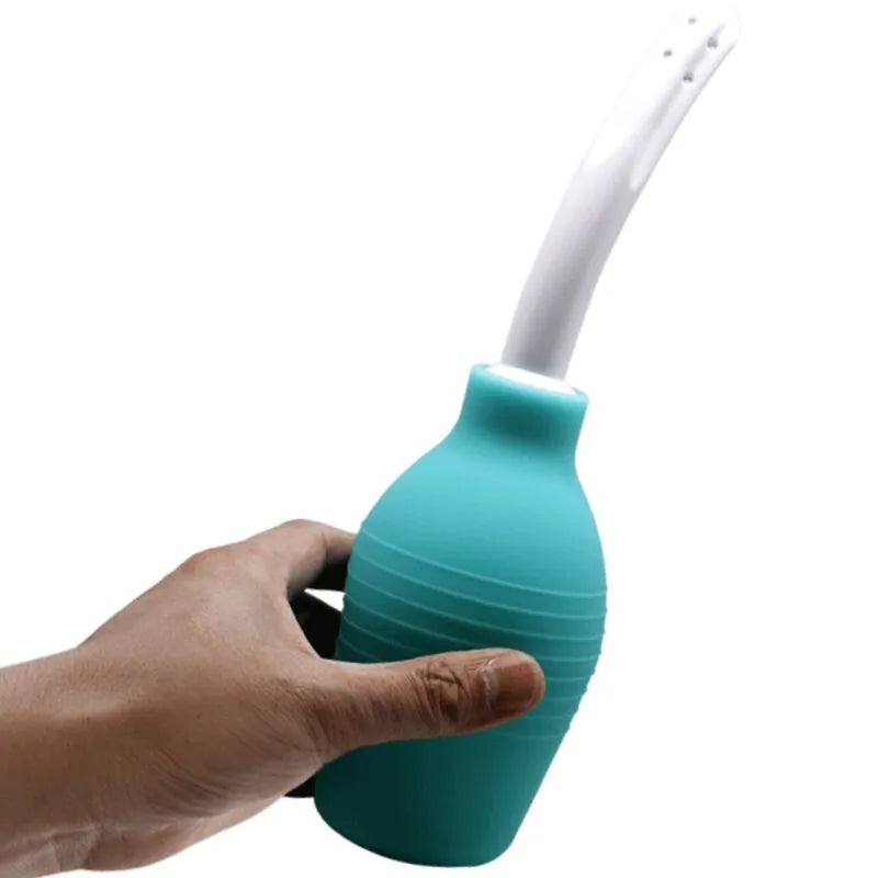 Douche Anale Silicone Bleue Imperméable