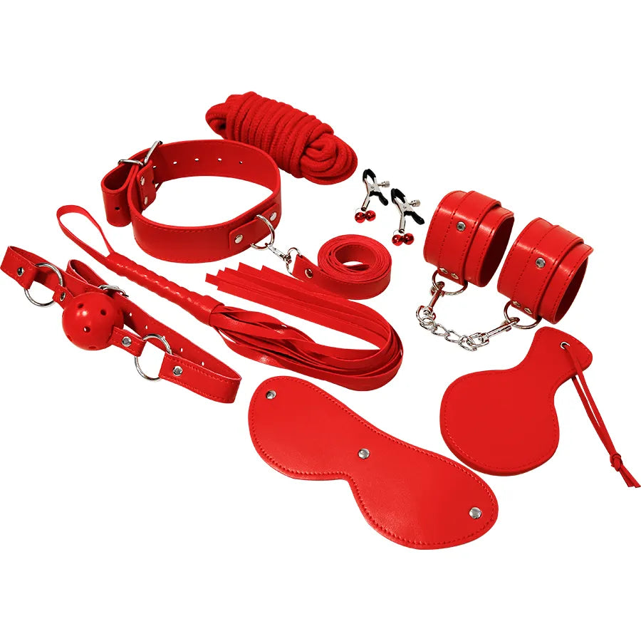 Ensemble Bondage Cuir Rouge Débutants Avances